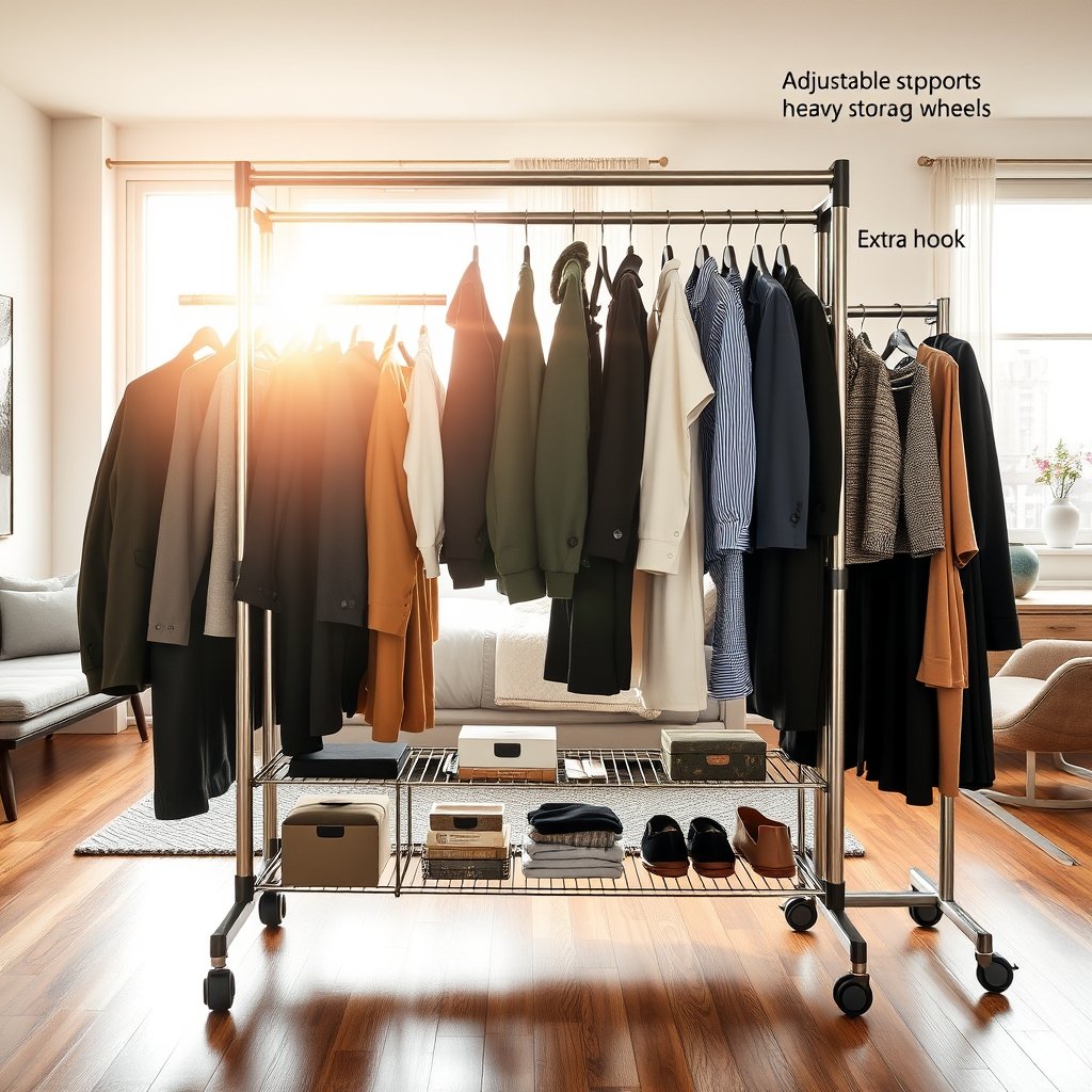Best Stainless Steel Rolling Garment Rack product view