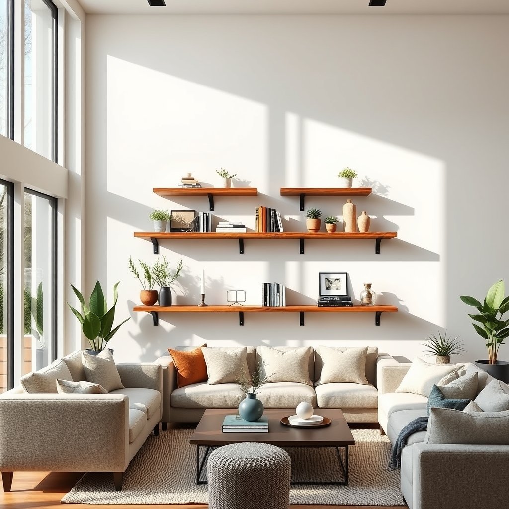 Meangood Floating Shelves Review: Rustic Wood Set 1 Floating Wood Shelves product view