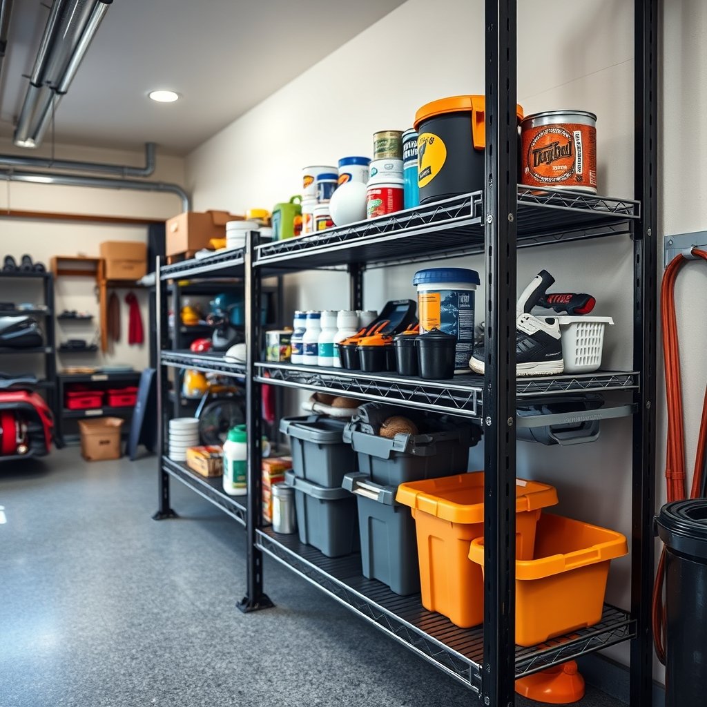 VEVOR 5-Tier Garage Shelving Review: Worth It? 2 Garage shelving in action