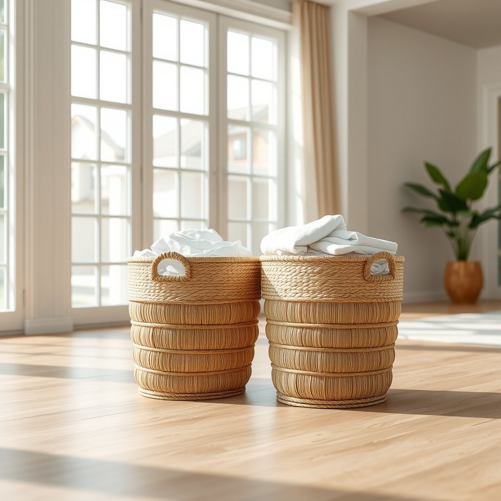 Handwoven Laundry Bin Rectangular Storage Baskets product view