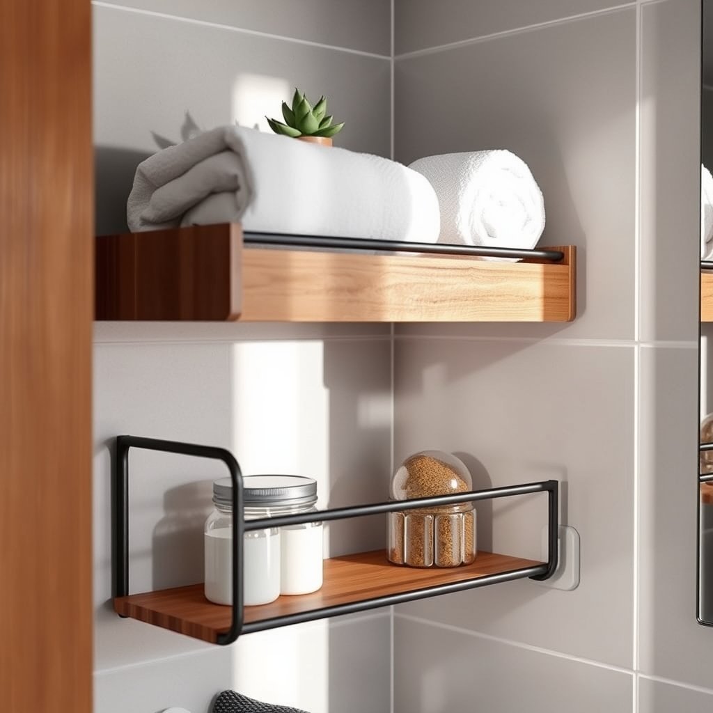 Meangood Floating Shelves Review: Rustic Wood Set 2 Floating Wood Shelves in action